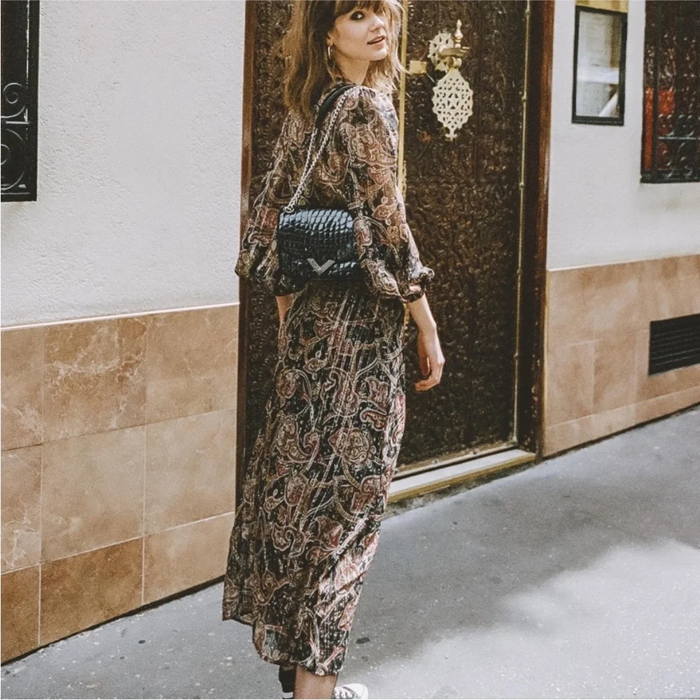 The Kooples Paris, silk printed dress - Picture 1 of 3